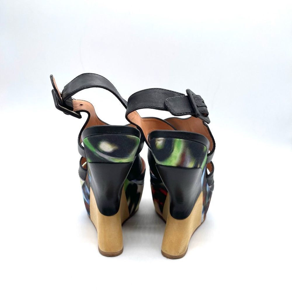 Anthropologie Leifsdottir Kivi Silk and Leather  wedge Sandals - Picture 5 of 6